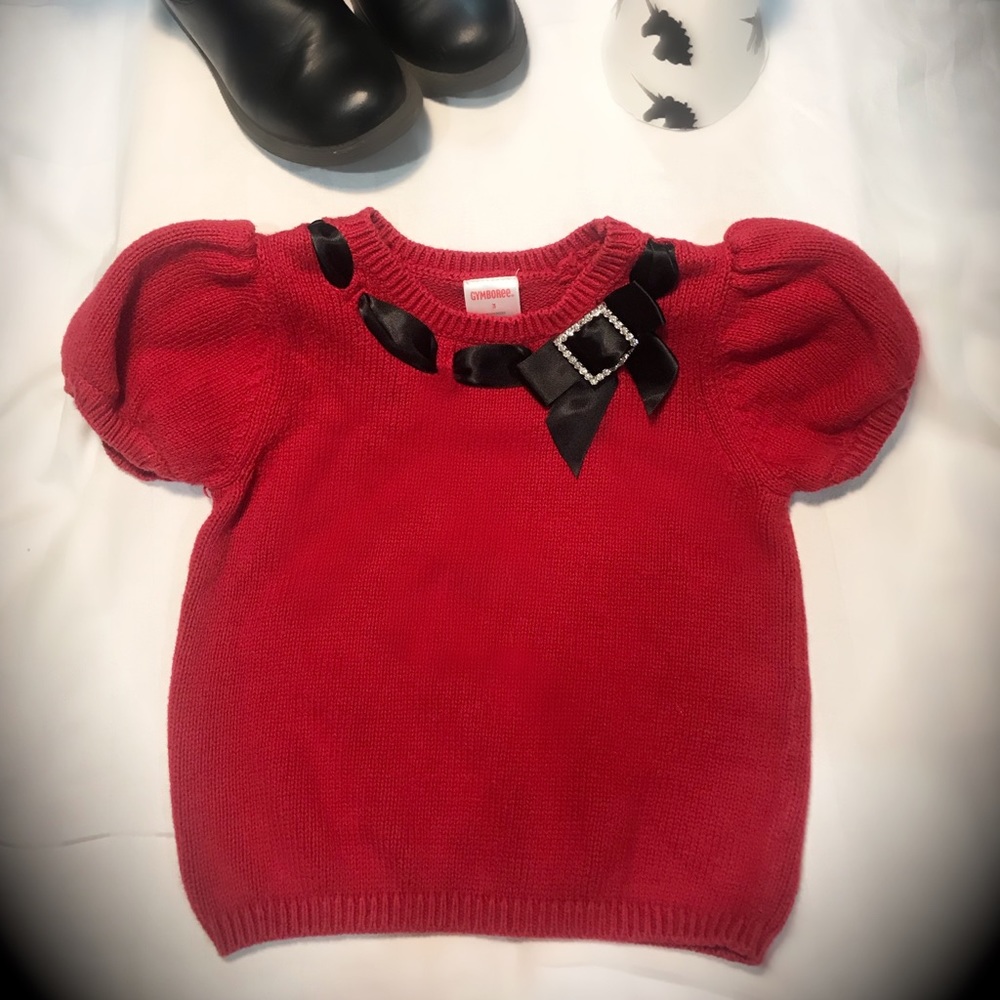3T Dazzling Diamond Jewel Deep Red Sweater So Cute